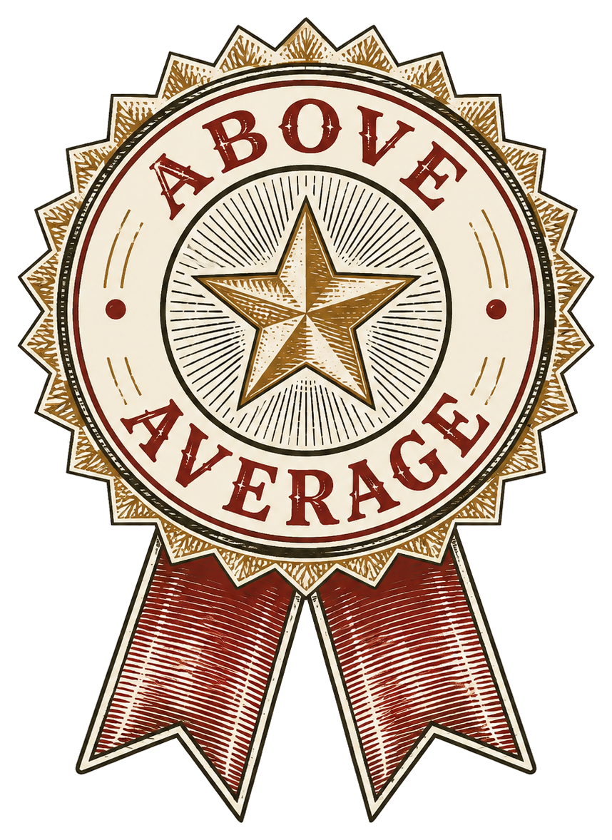 Above Average honor seal, transparent cutout