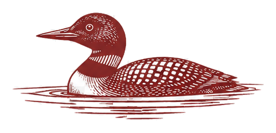 Loon article-end dingbat, transparent cutout