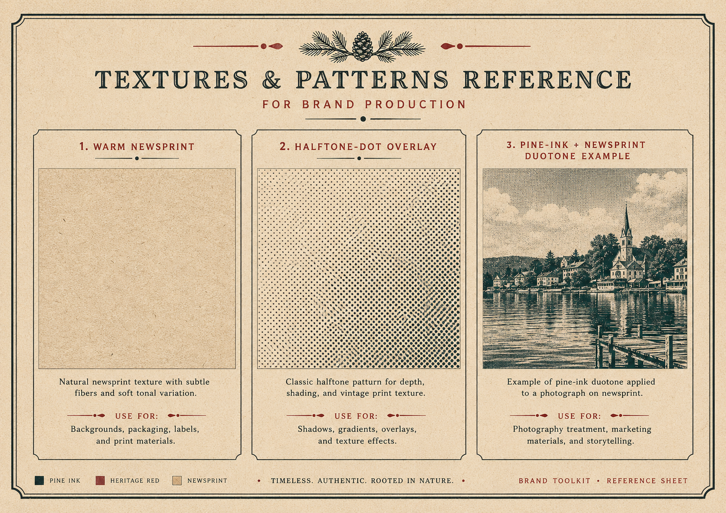 Brand texture reference sheet