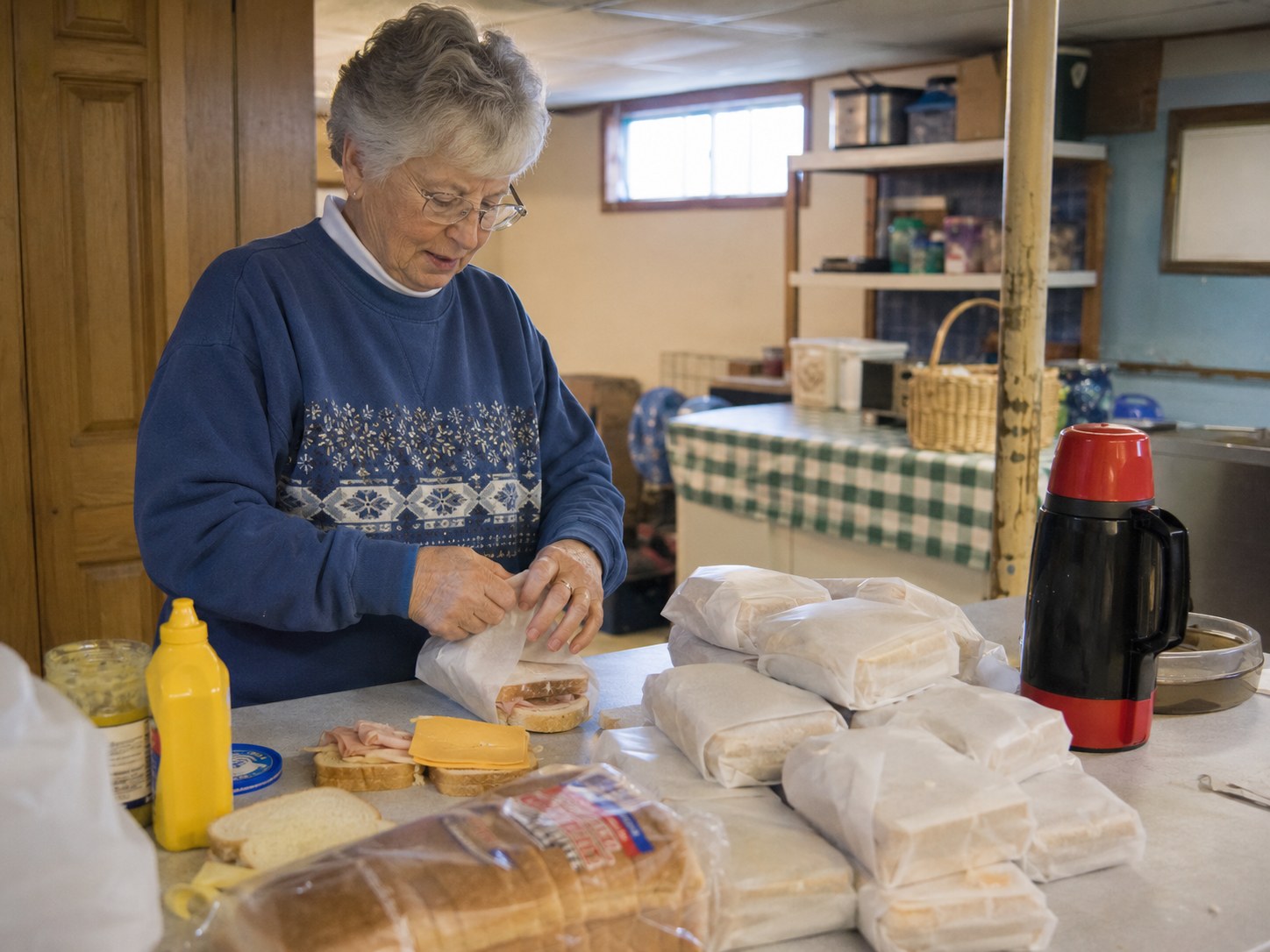 Eunice Packs Emergency Opener Sandwiches photo