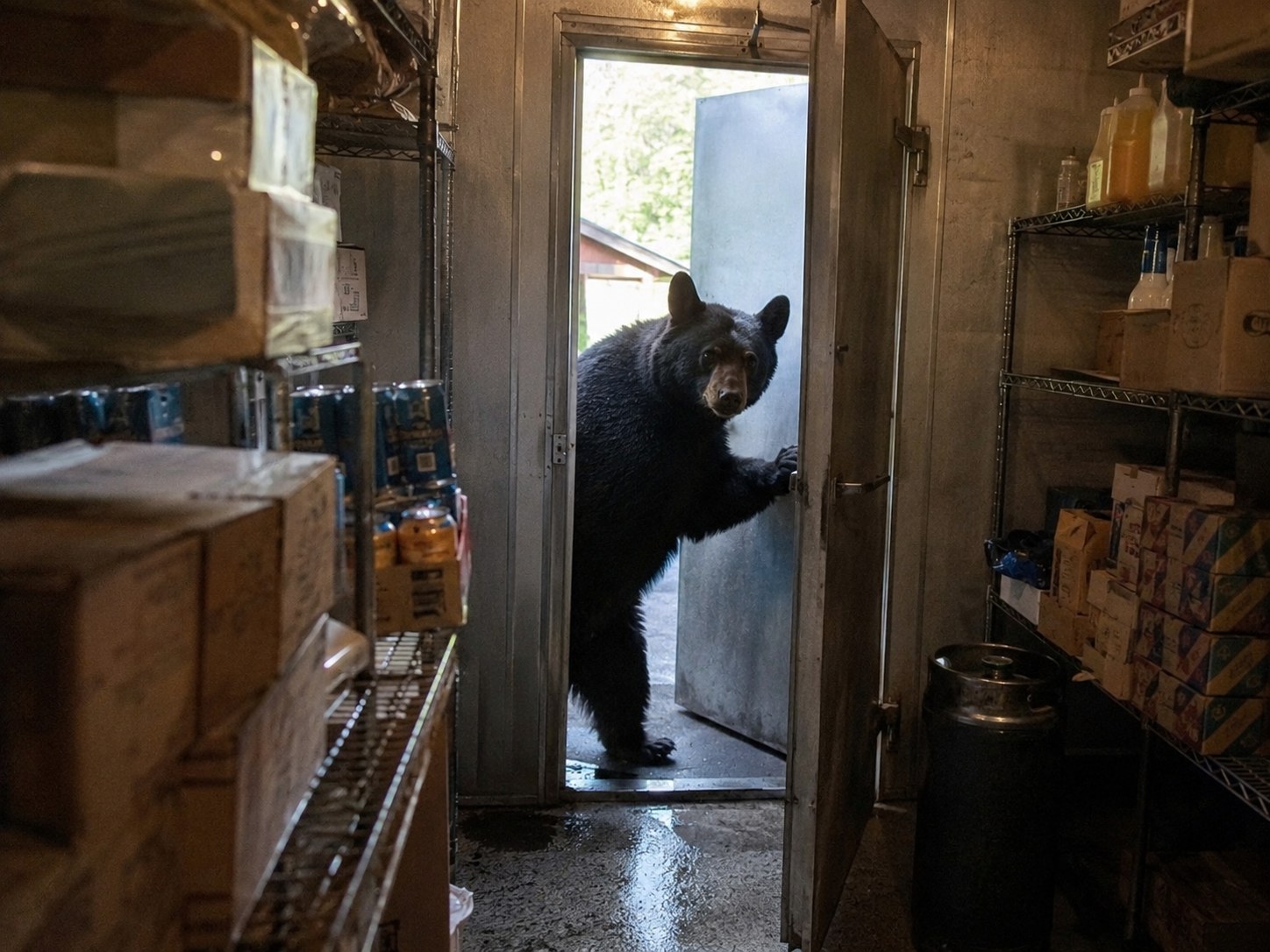 The Bear Got Into the Walk-In; It Took the Imported Cheese and Left a Latch Behind photo