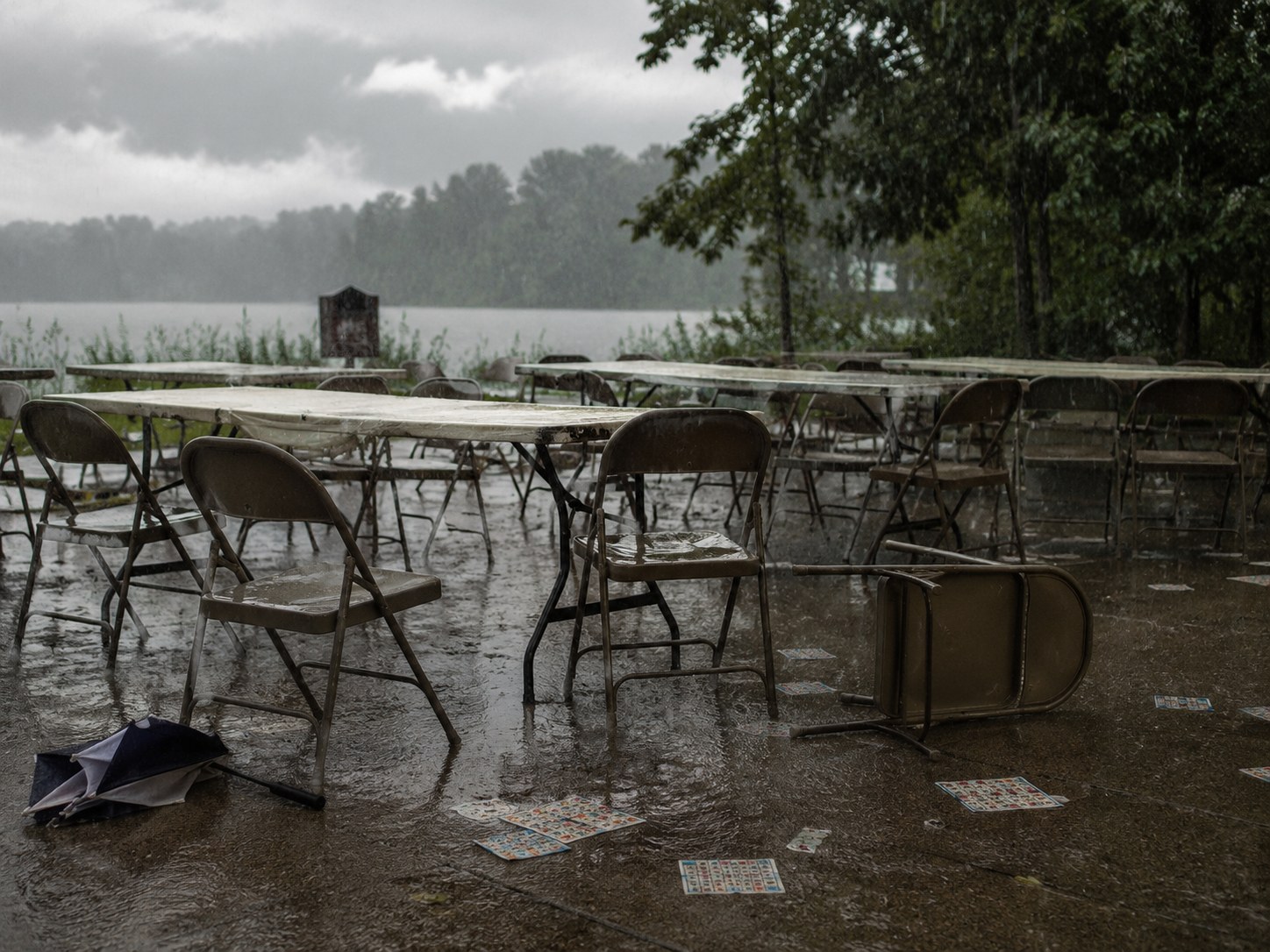 Lions Club’s Outdoor Bingo Lasts Three Games Before the Sky Opens photo