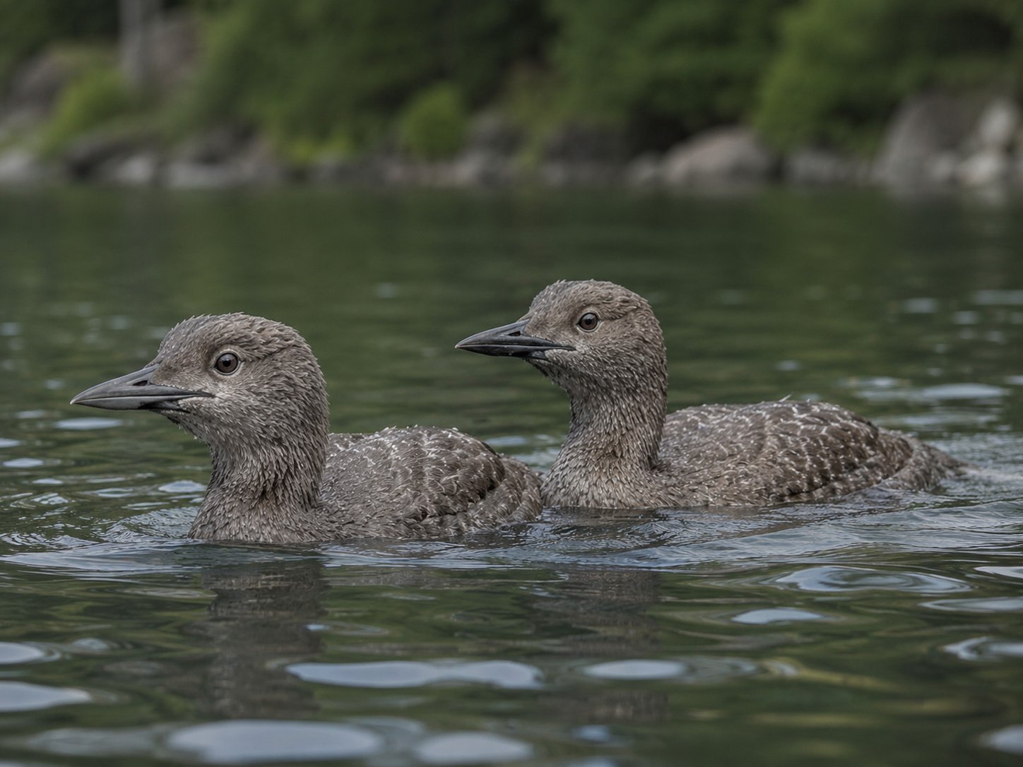 The Loon Chicks, Nearly Grown, Have Stopped Needing Anyone photo