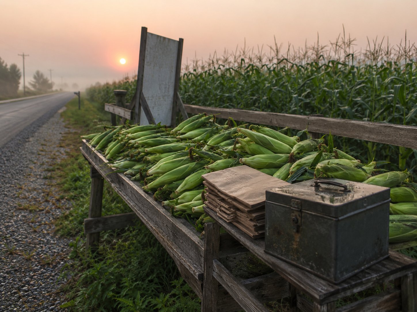 The Sweet Corn Is In: First Dozens Sold Saturday, Nine Days Behind the Record and Right on Time photo