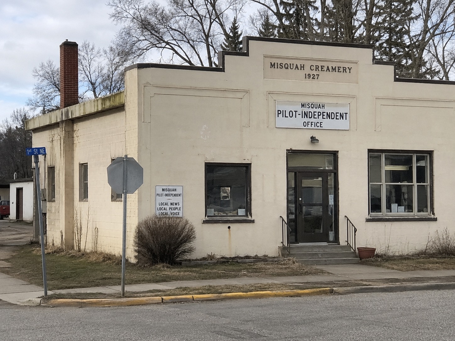 The historic creamery building that now houses the Pilot-Independent office on Birch Street.