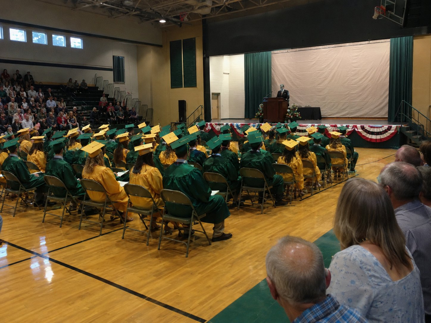 The Lakeside High Class of 2026 gathers in the gym before crossing the stage.