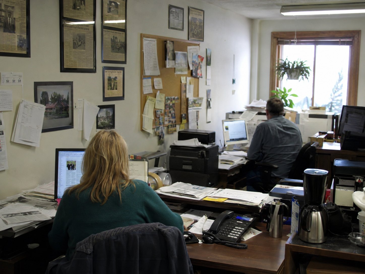 The Pilot-Independent office, where the coffee is strong and the piles are organized by confidence level.